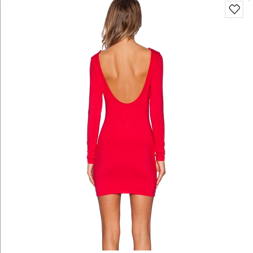 Low back red dress